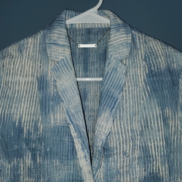 Distressed blue blazer jacket NEW Size 4 - Picture 4 of 8